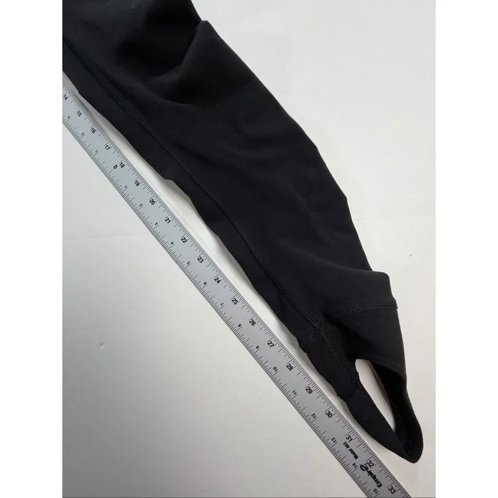 Lululemon Wunder Under Stirrup Leggings Dramatic Static Black White Size 6 EUC